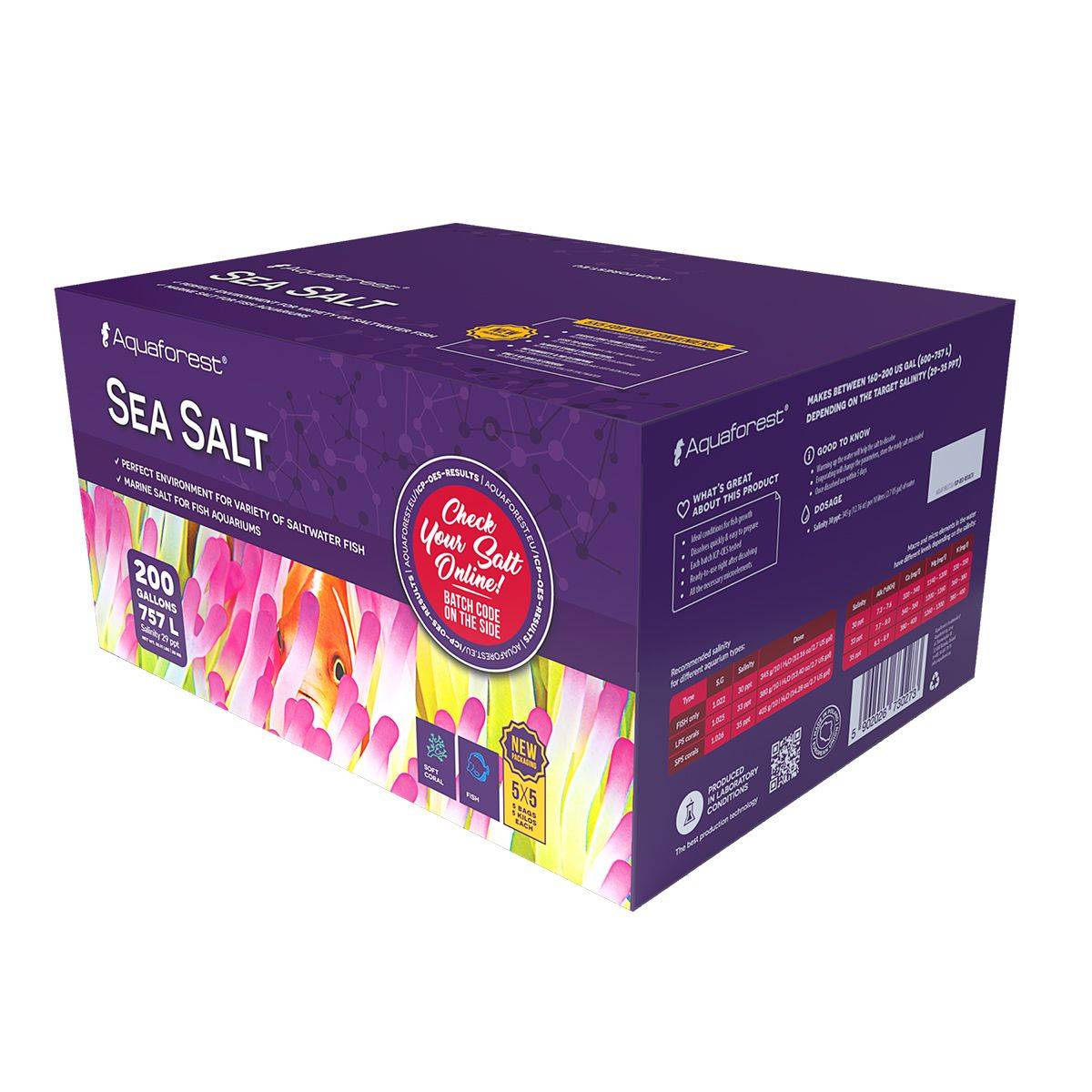 Sea Salt Mix 200 Gallon (5 x 5kg Box)